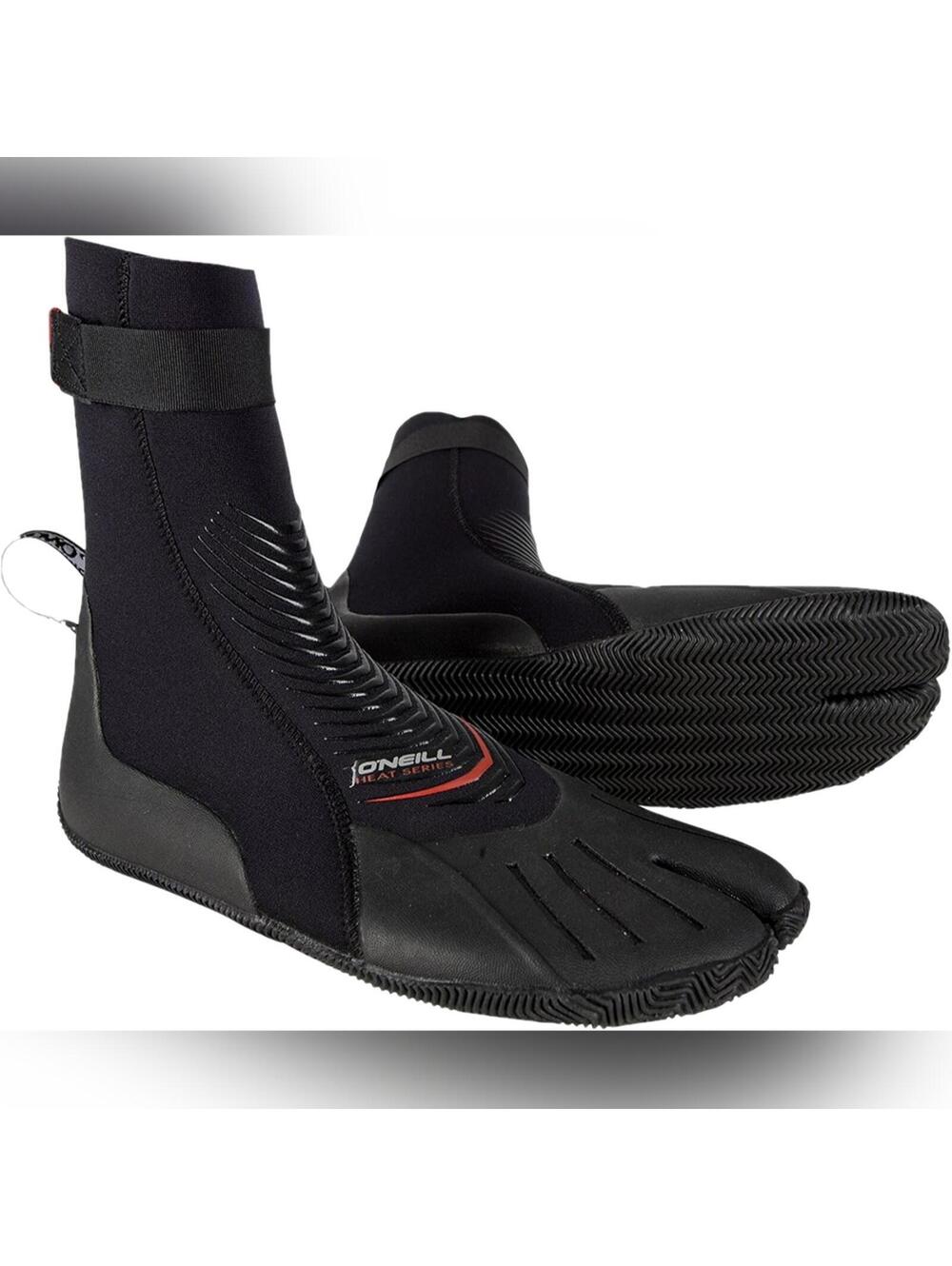 NIB O'Neill Heat 3mm Split Toe Neoprene Boot with Textured Rubber Sole, 12